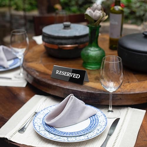 Miniatura 9 de Señales de mesa reservadas de acrílico para sillas de boda de restaurante, 2 uds