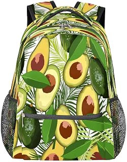 Mochilas escolares de abacate para meninas, estudantes, resistente à água, folhas de abacate, bolsa escolar de viagem para mulheres/homens, mochilas universitárias, Multi, Medium
