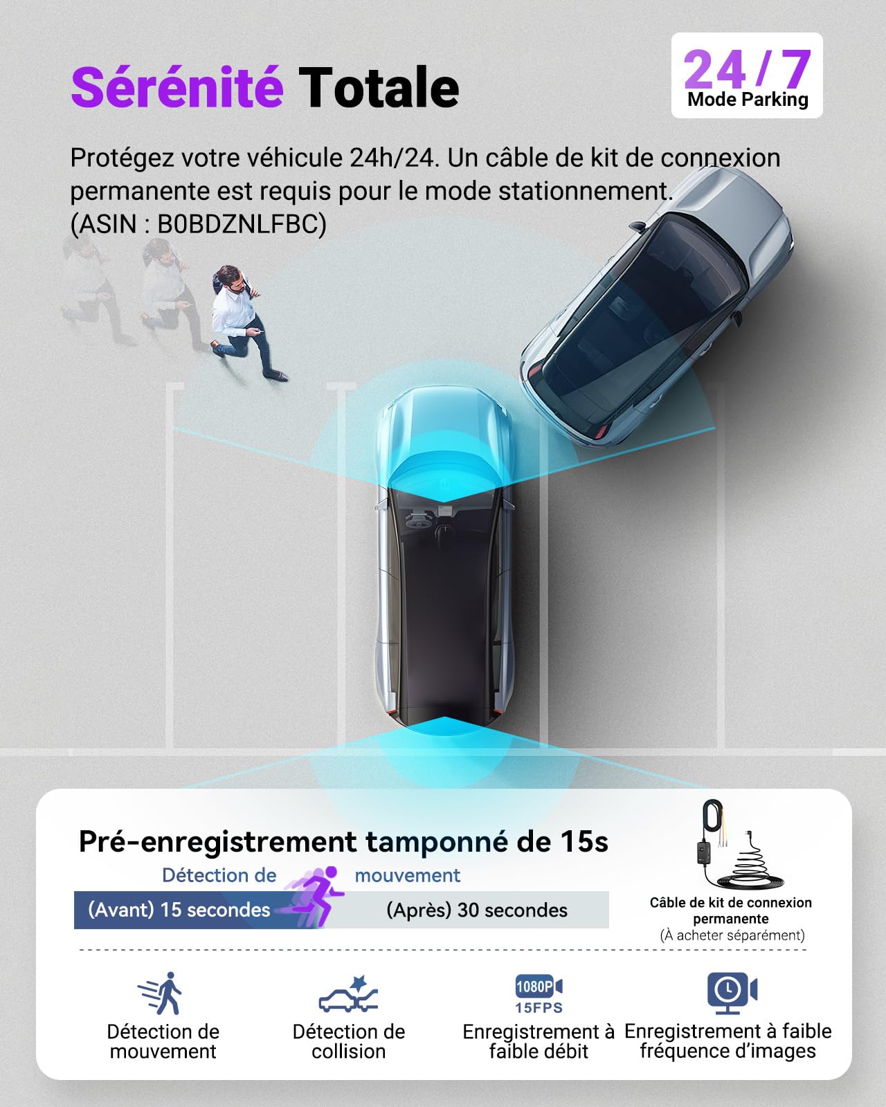 VANTRUE Dashcam Voiture S1 Pro Max 4K+4K Starvis 2 Avant et Arrière, Caméra embarquée 5G Wi-FI Dash Cam GPS 360° HDR Tampon Surveillance de stationnement,Contrôle Vocal Français，LTE en Option Max 1To