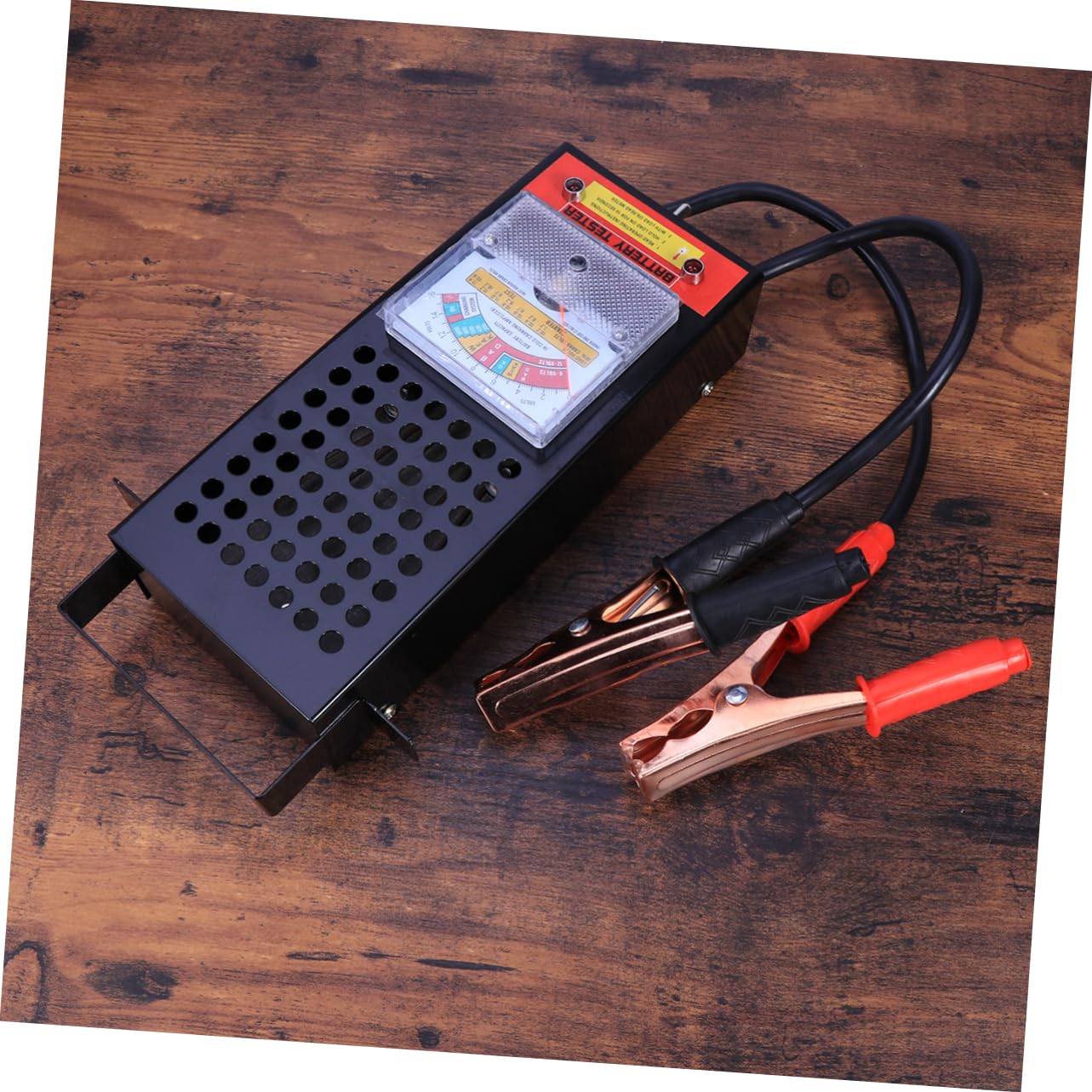 Comprobador de Batería 6-12v 100 Amperios Negro para Coche | Luz Indicadora, Pinzas Supergrip, Acero Inoxidable, Componente Electrónico, Motor de Arranque