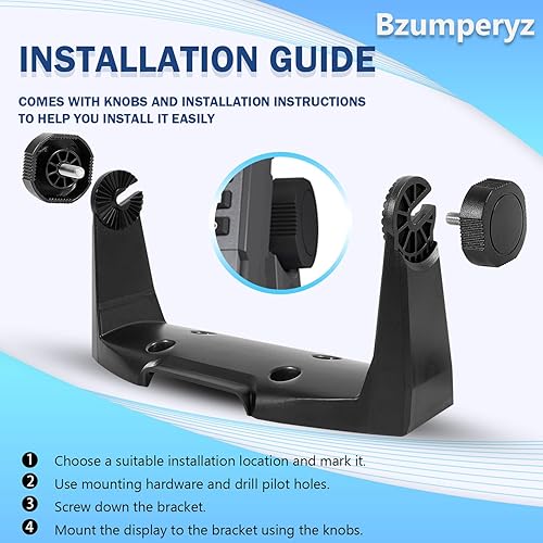 Miniatura 4 de 000-11019-001 Soporte de montaje de cardán actualizado con perillas para modelos de pantalla táctil Lowrance HDS-7 HDS Gen3, HDS Gen2 Touch, Elite y