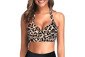 Comfortable Retro Leopard Swimsuit Top