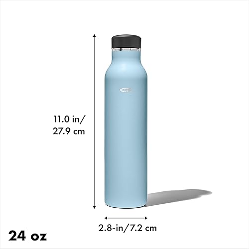 Miniatura 2 de OXO Strive - Botella de agua aislada de 24 onzas con tapa estándar, color azul topacio