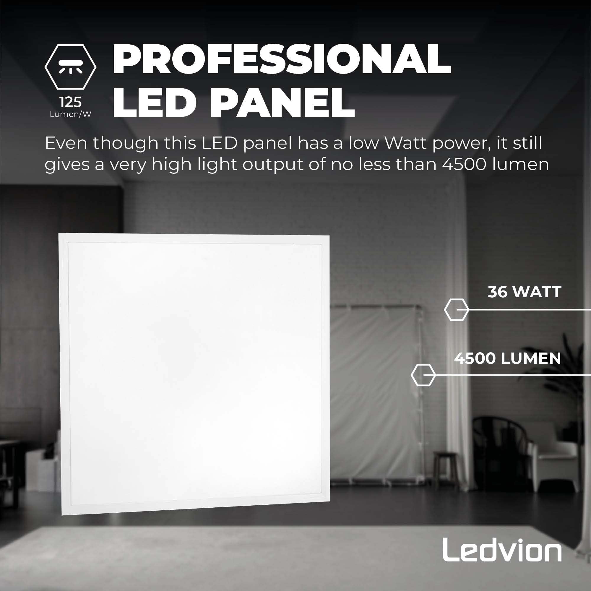 Ledvion LED Panel 60x60cm 36W 4000K UGR <22 Dimmbar