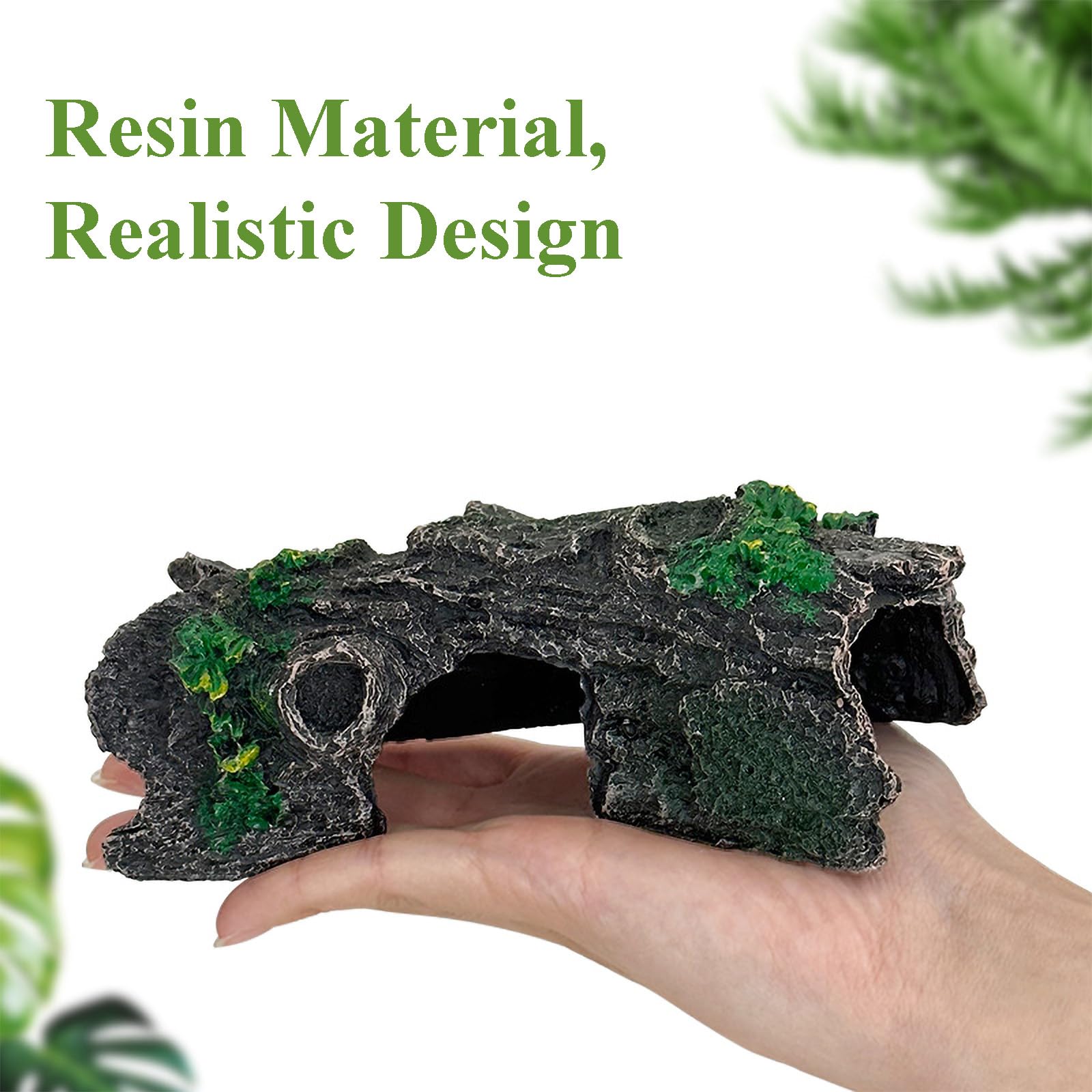 JVHLOV Fish Tank Ornaments Resin Aquarium Cave, Artificial Aquarium Wood Ornaments, Axolotl Tank Accessories - Image 3