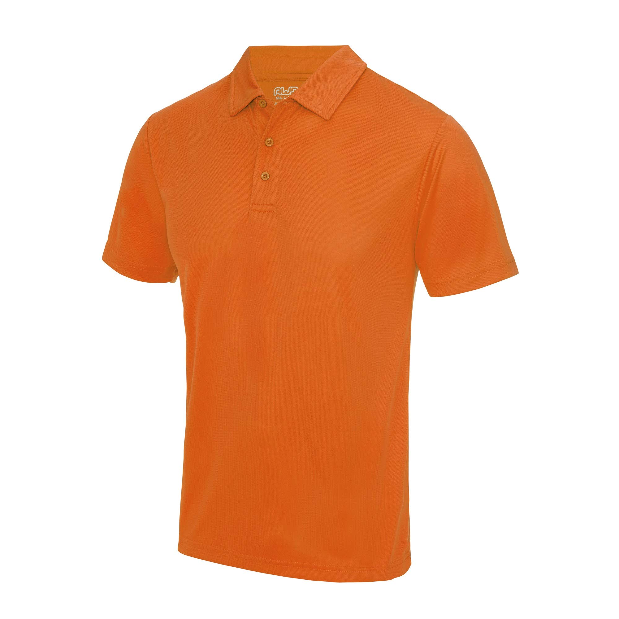 Just Cool Mens Plain Sports Polo Shirt (L) (Orange Crush)