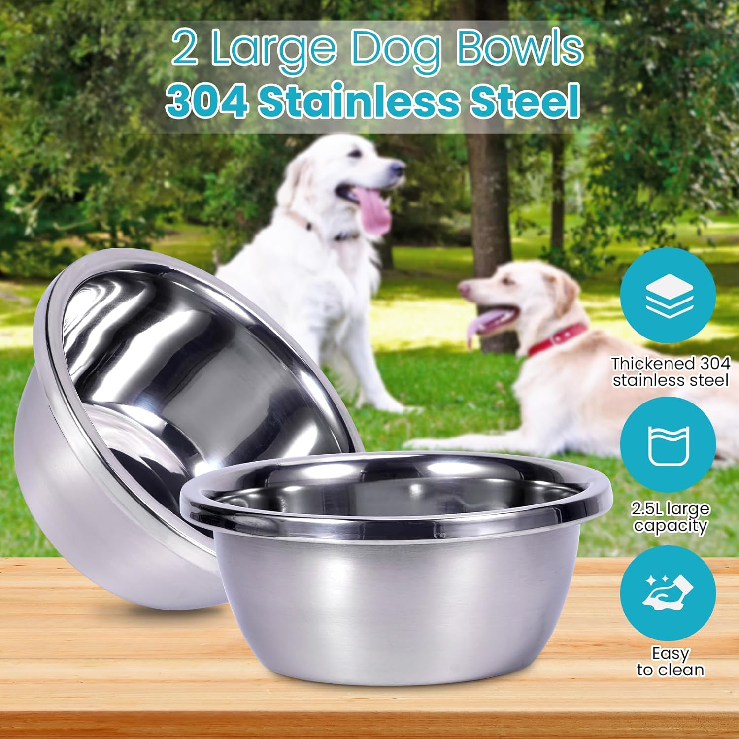 Elevated Dog Bowls with Storage Large Breed 15" H Raised Dog Bowl, 2 in 1 Pet Food Storage Container & Feeder, Galvanized Steel Pet Feeder Feeding Station, Holds Up to 45lbs (L)