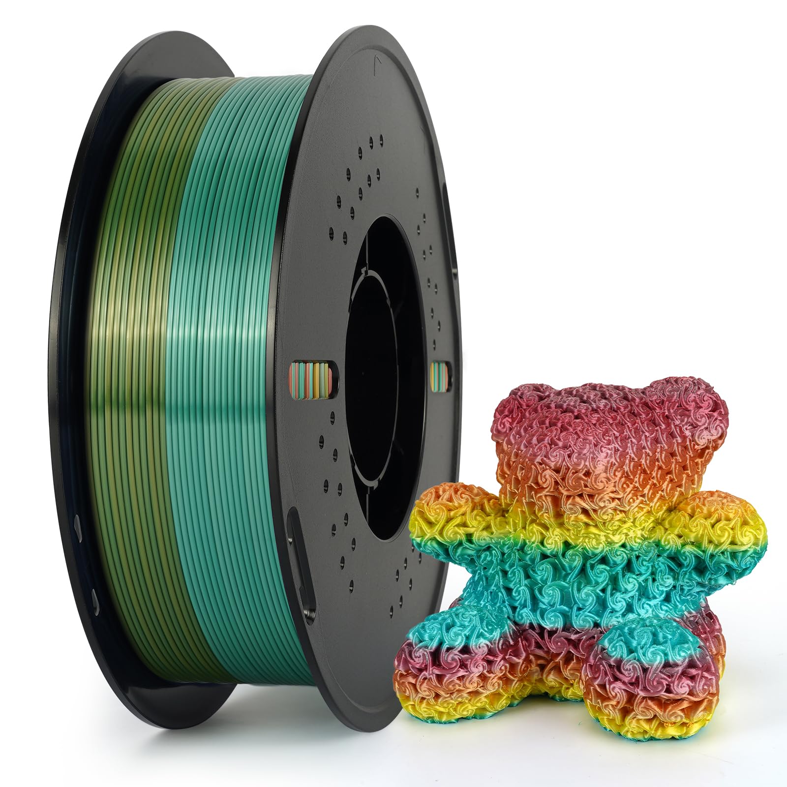 Kingroon Silk PLA 3D Printer Filament, Dimensional Accuracy +/- 0.03 mm, 1 kg Spool(2.2lbs), PLA Shiny Filament 1.75 mm (Macarons)