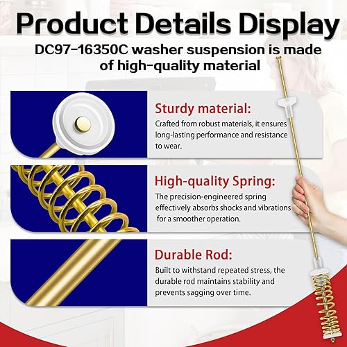 Miniatura 5 de WA41A3000AWA4 WA422PRHDWRAA WA44A3405AVA4 WA44A3405APA4 Barra de suspensión de arandela, 25.6 pulgadas apta para Sam-Sung WA44A3405AWA4