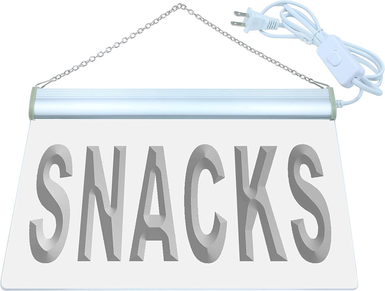 ADVPRO Snacks Food Cafe Shop Bar Pub LED Neon Sign White 12 x 8.5 Inches st4s32-i631-w