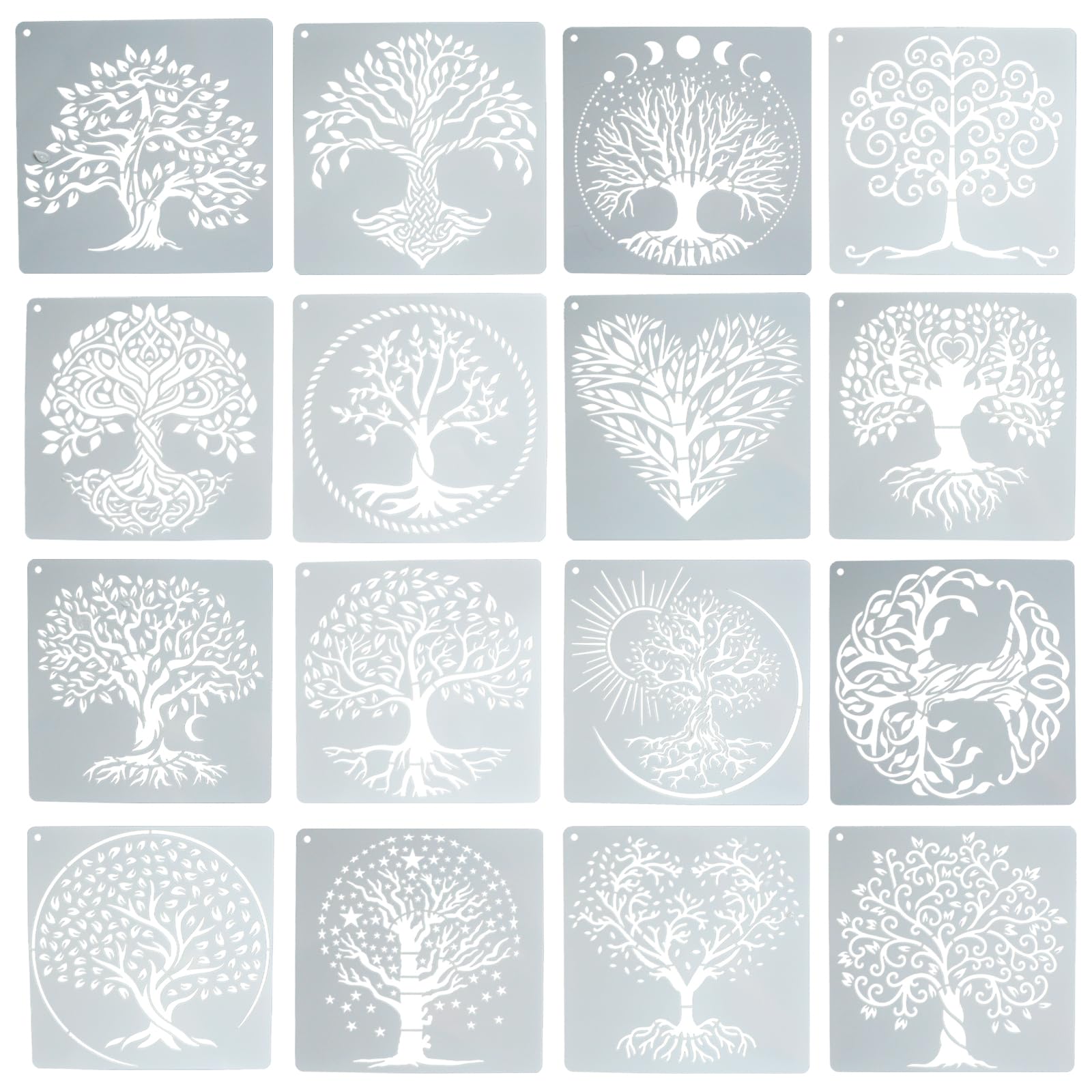 Plantillas del árbol de la vida y plantas para pintar madera y paredes