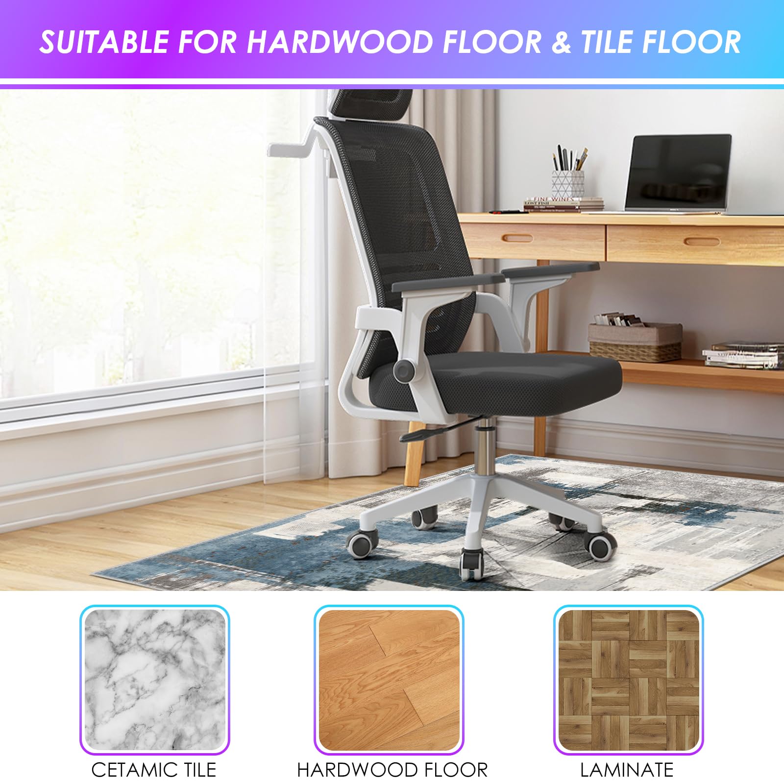Desk Chair Mat For Carpet For Hardwood Floor&Tile Floor,48X 60