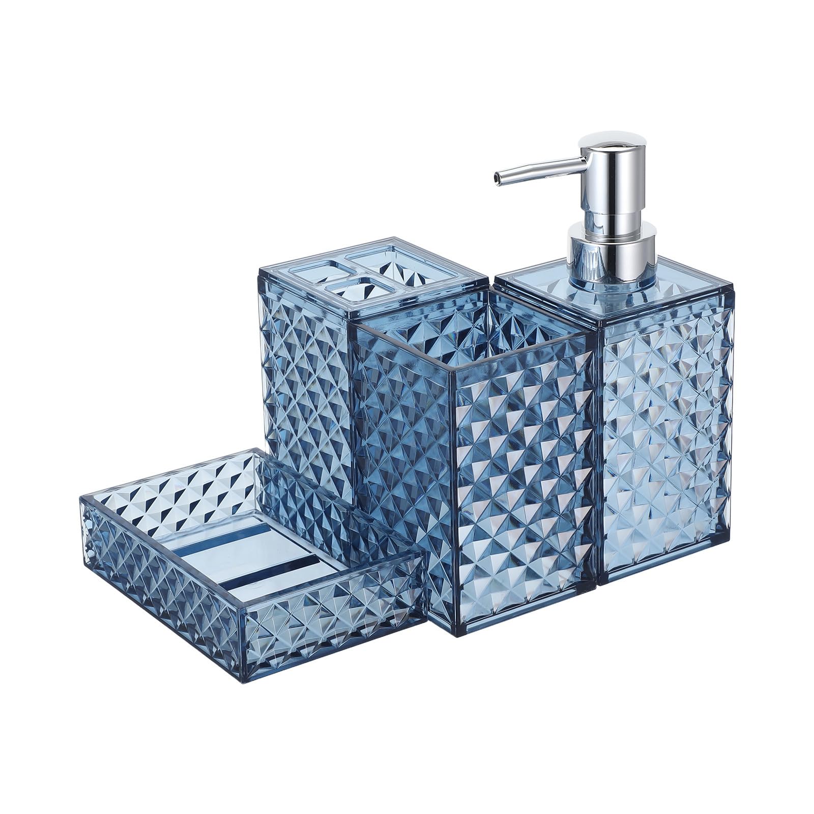 Set de accesorios baño fácil de limpiar y resistente a la decoloración con jabonera