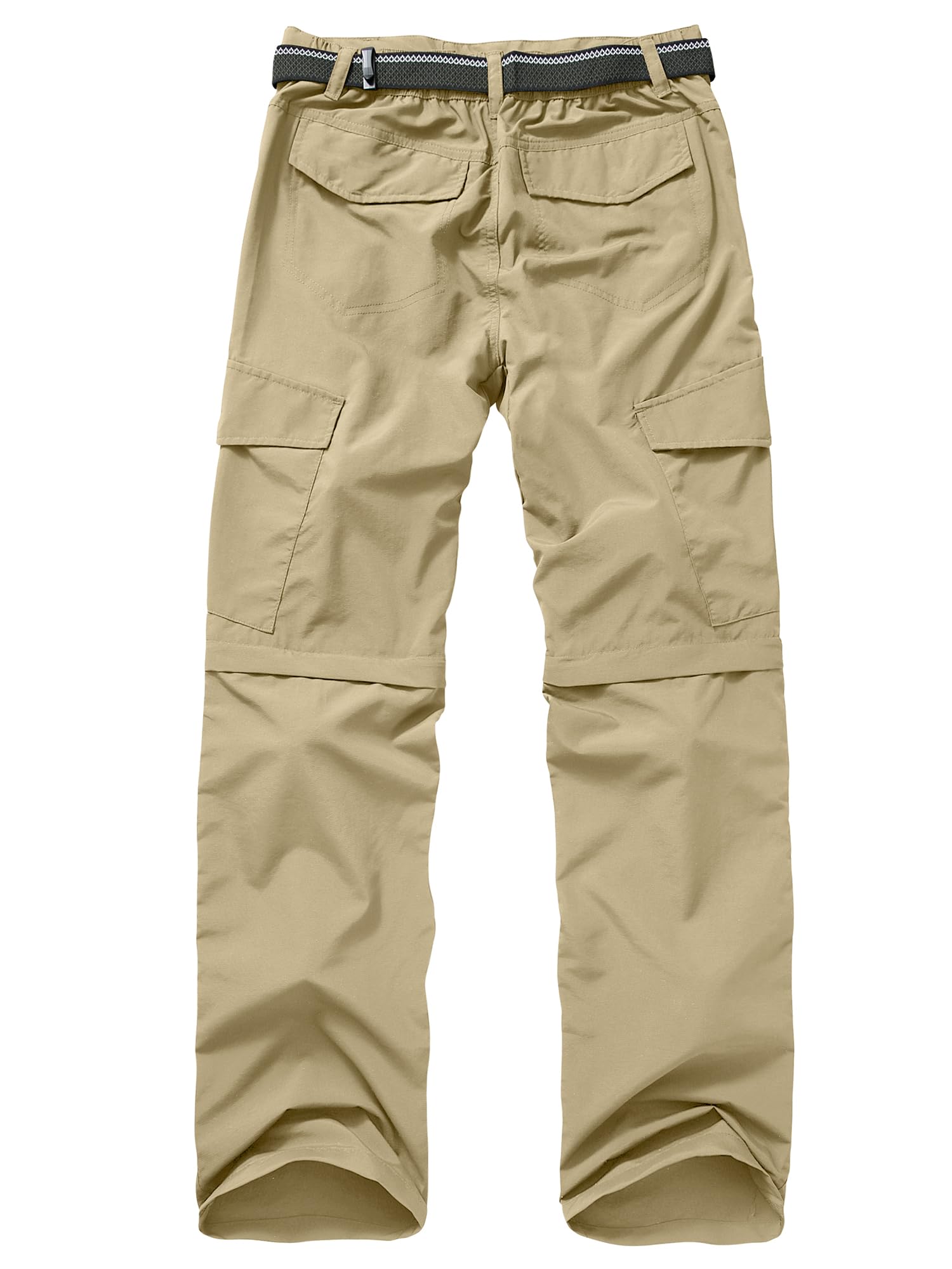 Mens Hiking Pants Convertible Outdoor Waterproof Quick Dry Zip Off Lightweight Travel Fishing Boy Scout Pants6088-khaki-34