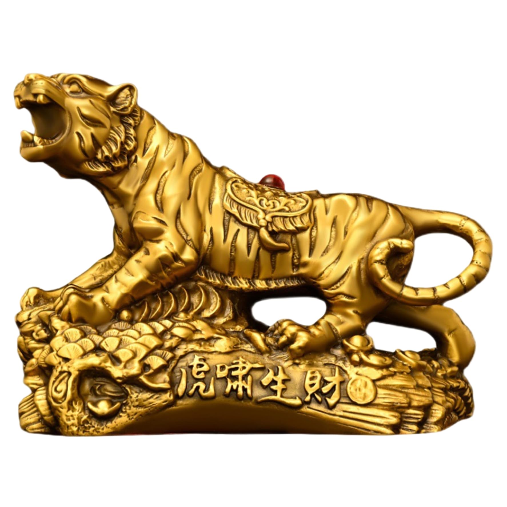 Figurine de tigre en cuivre pour bureau et décoration de maison Feng Shui