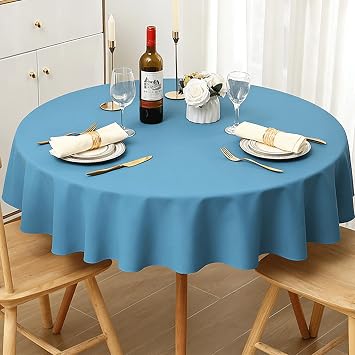 Wipe Clean Tablecloth 80 x 200 cm Stain Resistant Machine Washable Table Cloth Washable Fabric for Parties, Weddings and Festivals, Sky Blue