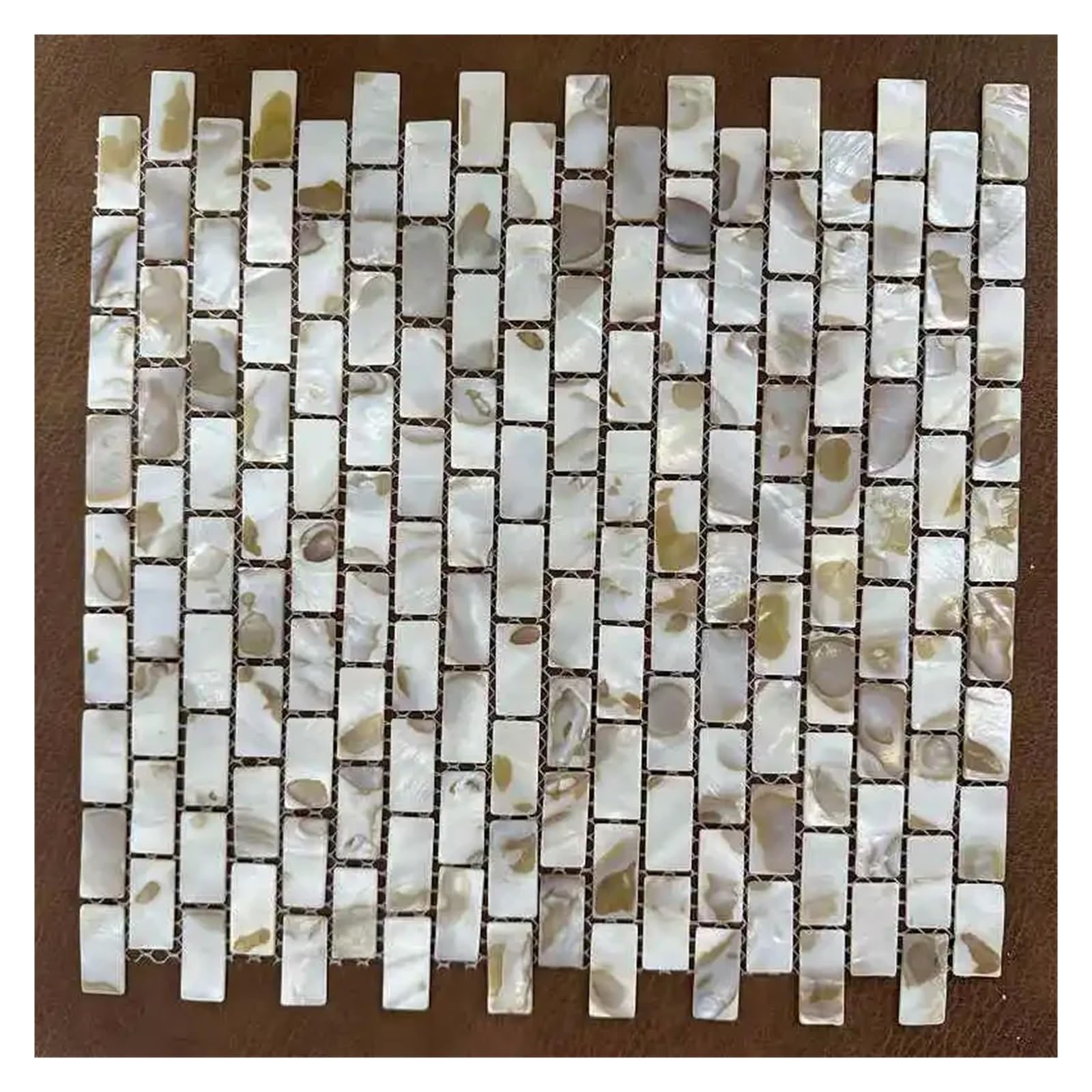 Mosaic Tiles Shell Mosaic Tile White Mother of Pearl Wall Backsplash Bathroom Tiles Sheet(Oil Yellow)
