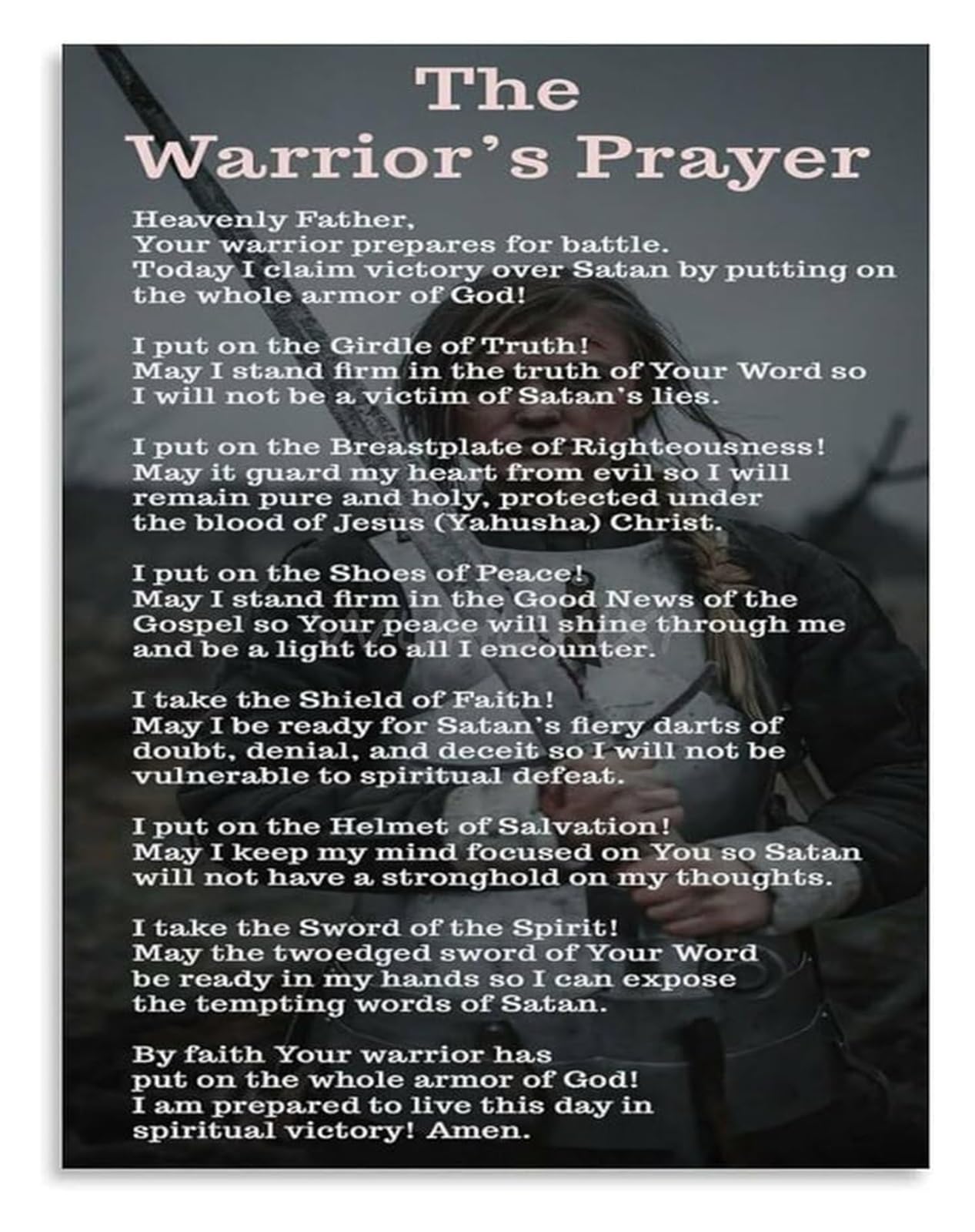 EKFBQBGW Gods Prayer Christian Canvas Print Wall-Art for Living Room Bedroom Faith Decor Framed,16x24inch(40x60cm)