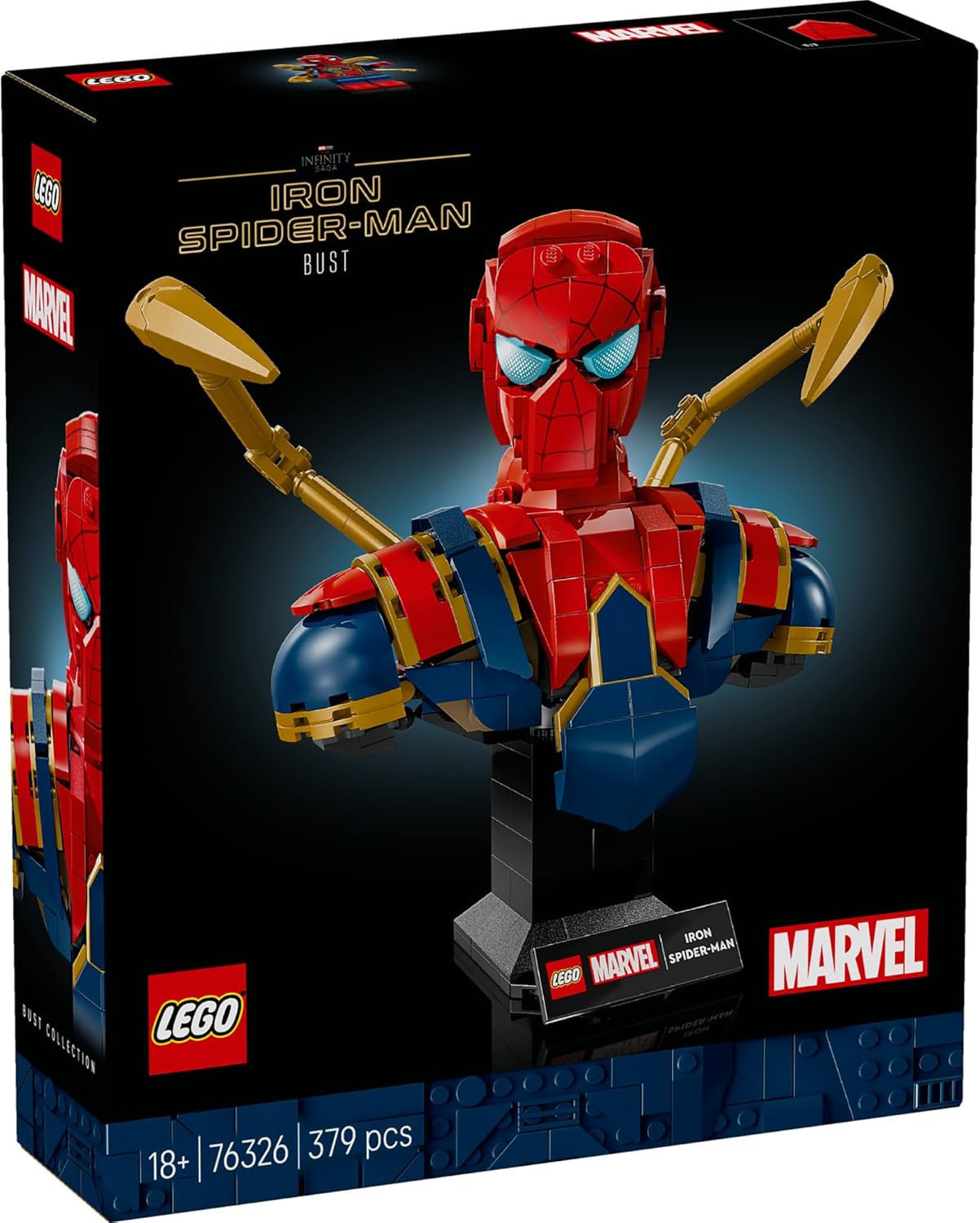 LEGO Marvel Iron Spider-Man Bust Toy Playset Birthday Gift Blocks Male Female Marvel Merchandise Figure Battle Robot 76326