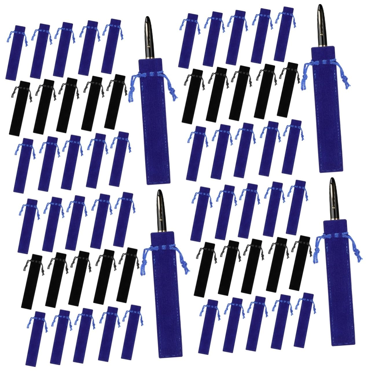 EXCEART 4 Ensembles Porte-Stylo À Cordon Étui À Crayons Sacs À Stylos Simples Gel Sacoche Rangement Sacoche De Rangement Pochettes pour Stylos Sacs De Rangement pour Stylos 50 Pièces * 4