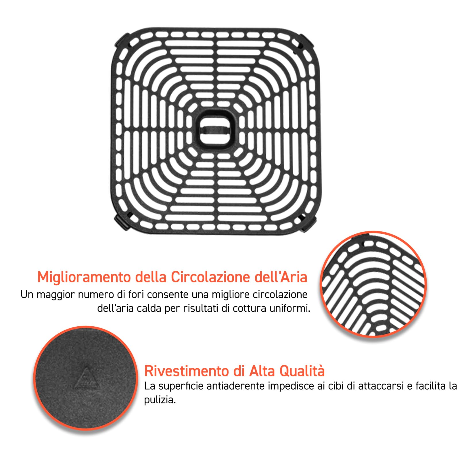 Griglia Per Friggitrice Ad Aria - Acciaio Inox S304, Antiaderente, Per Cucinare A Due Livelli, Compatibile Con Cosori E Altri Modelli - Foto 4