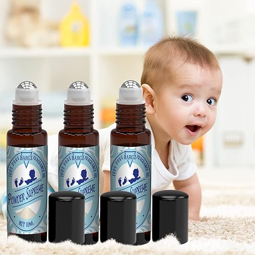 Miniatura 4 de Bargz Aceite de fragancia de perfume en polvo para bebé, 0.33 onzas, aceite corporal perfumado para bebés roll-on para hombres y mujeres, grado