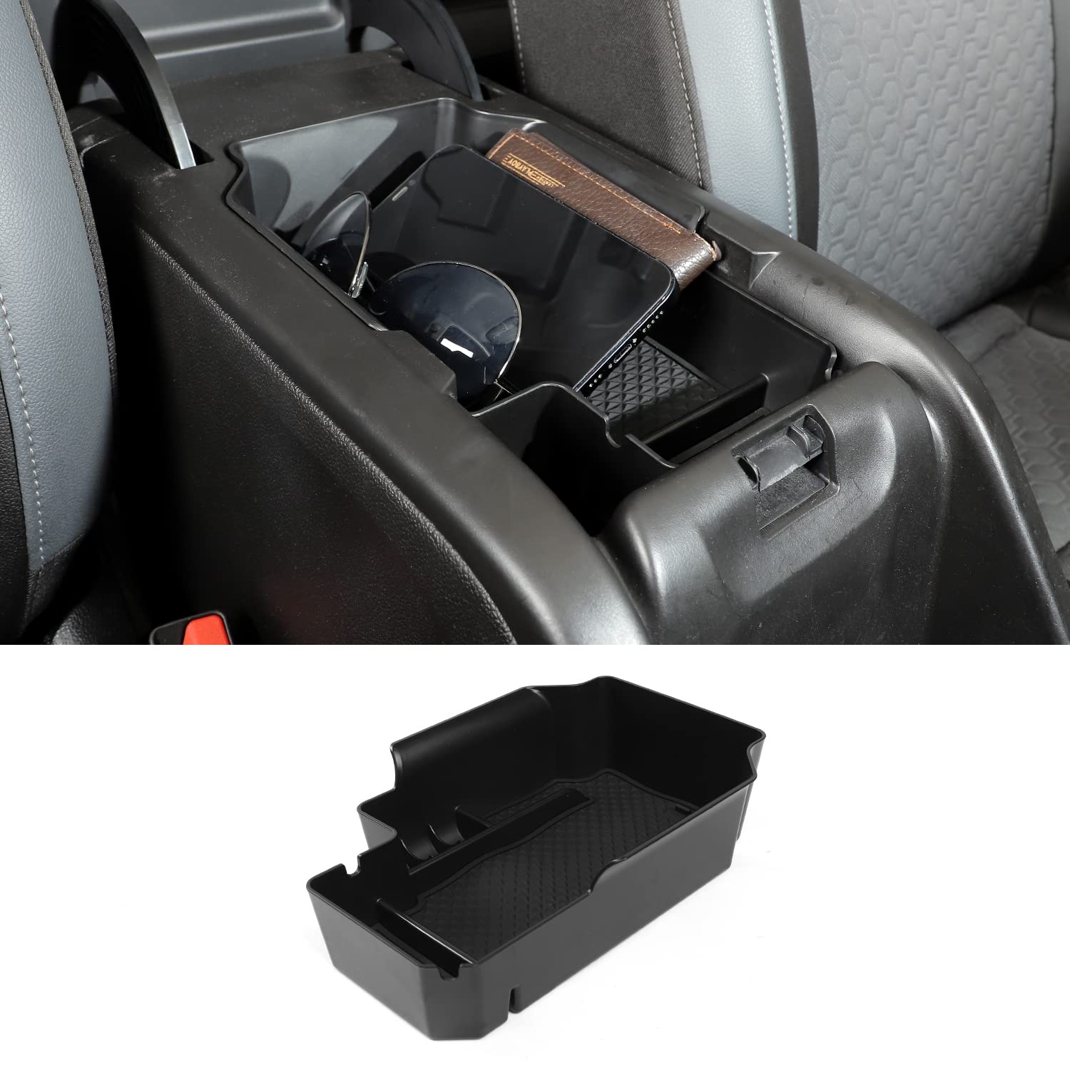 CheroCar Center Console Organizer Tray Armrest Storage Glove Box Compatible with Chevy Colorado 2015-2018, Compatible with GMC Canyon 2014-2022