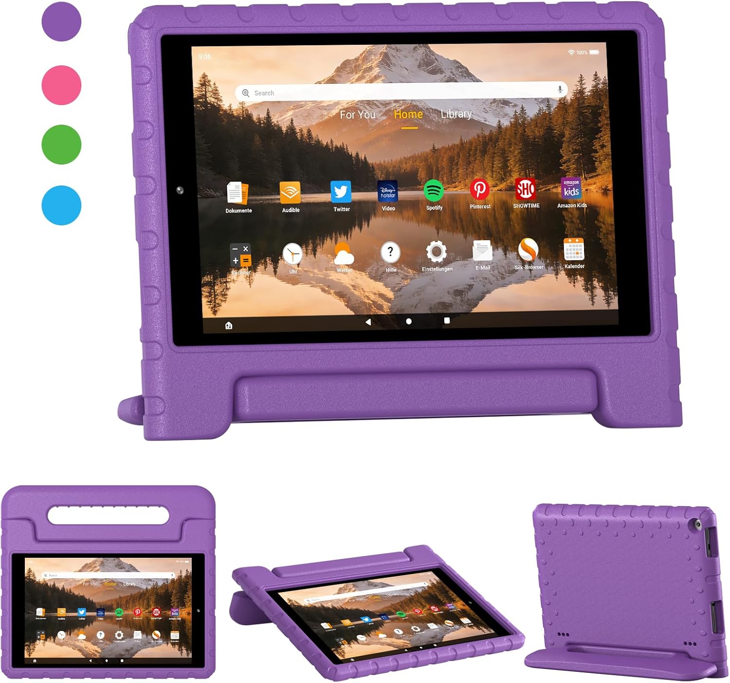 Kids Case for Fire HD 10 2019/2017/2015 Releases, HD 10 5th/7th/9th Gen Cover Shockproof Kid-Proof Flexible Durable Foam Cover with Handle Stand for Fire HD 10 2015/2017/2019 Releases (Blue)