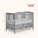 Dream On Me Chelsea 5-In-1 Convertible Crib In Strom Grey, 4 Mattress Height Positions, Non Toxic Finish, JPMA Certified, Made Of Sustainable And Sturdy Pinewood
