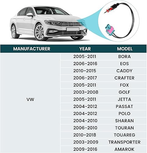 Miniatura 6 de Anina Adaptador doble Fakra macho a DIN ISO compatible con Audi Volvo VW Seat Skoda coche DIN Motorola Tipo
