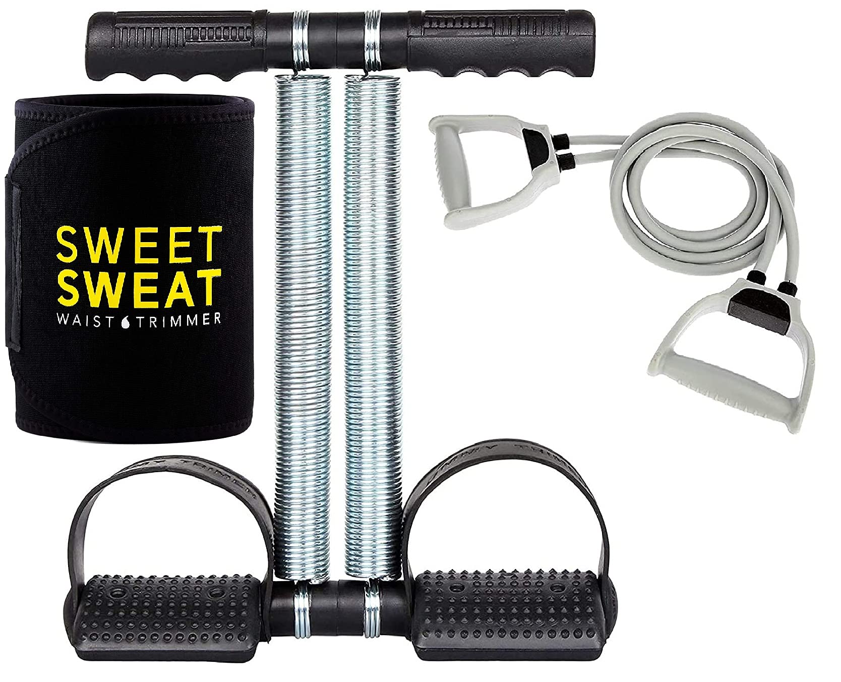 Tummy Trimmer and Resistance Band and Sweat Belt(3 in 1 Combo) Fitness Abs Exercise Equipment Full Body Stretching Gym Abs Workout Equipment Home for Men Women (B099N6CWKX) Amazon Price History, Amazon Price Tracker