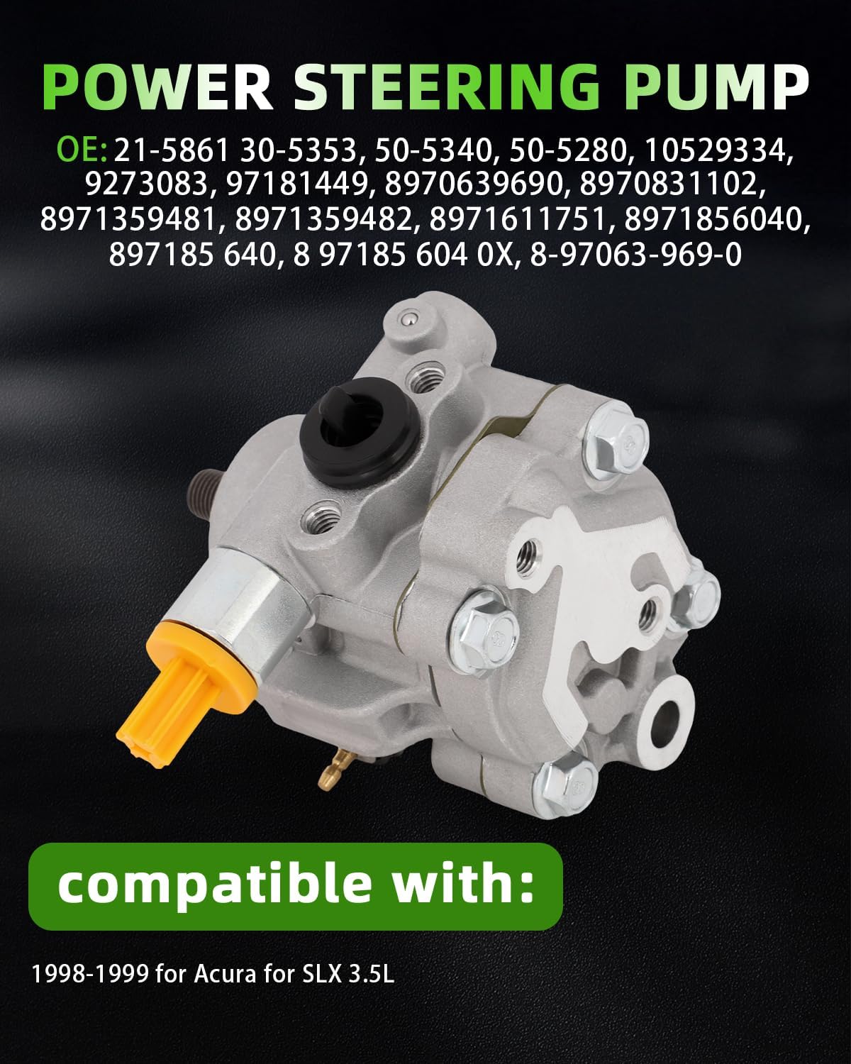 SCITOO Power Steering Pump Replacement for 1998-1999 for Acura for SLX 3.5L 21-5861 Power assist pump