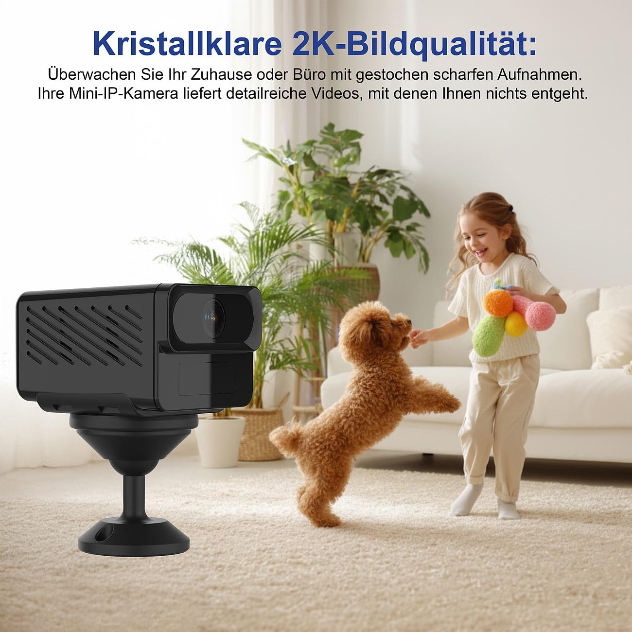 7links microcamera: Set di 2 Mini telecamere IP 2K, IPC-910, Wifi dual band, visione notturna (camera con batteria, telecamera di sorveglianza a batteria, SD)