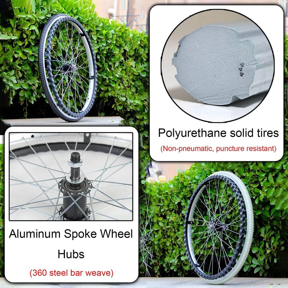 2er-Set Rollstuhl-HinterräDer, RollstuhlräDer 24 Zoll, Aluminiumlegierungsnabe, Rollstuhl-ErsatzräDer, Rollstuhl-ErsatzräDer