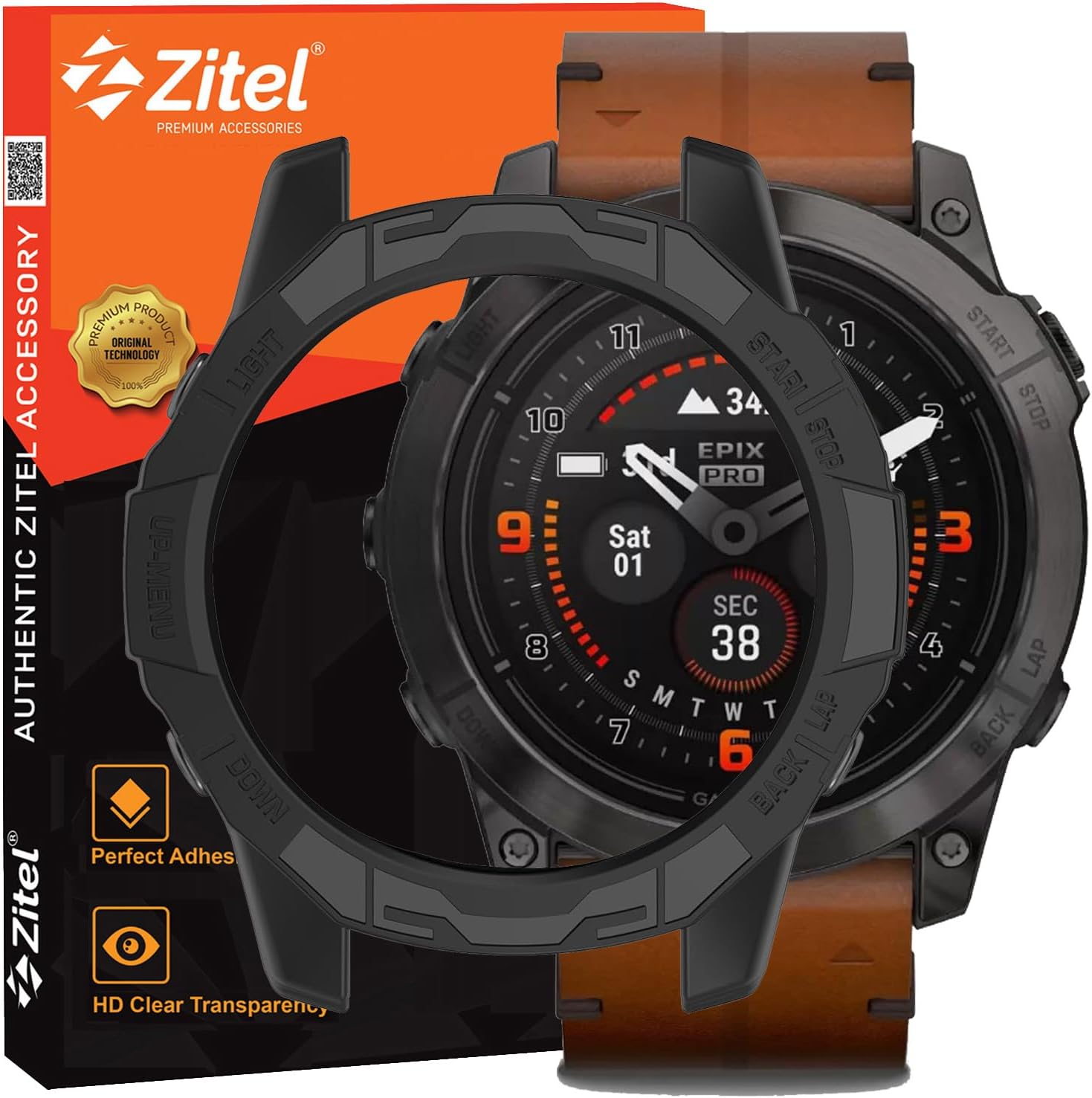 Case Compatible with Garmin Epix Pro (Gen 2) 51mm, Fenix 7X Pro, Fenix 7X Bumper Cover Shell (Without Screen Protector) - Black