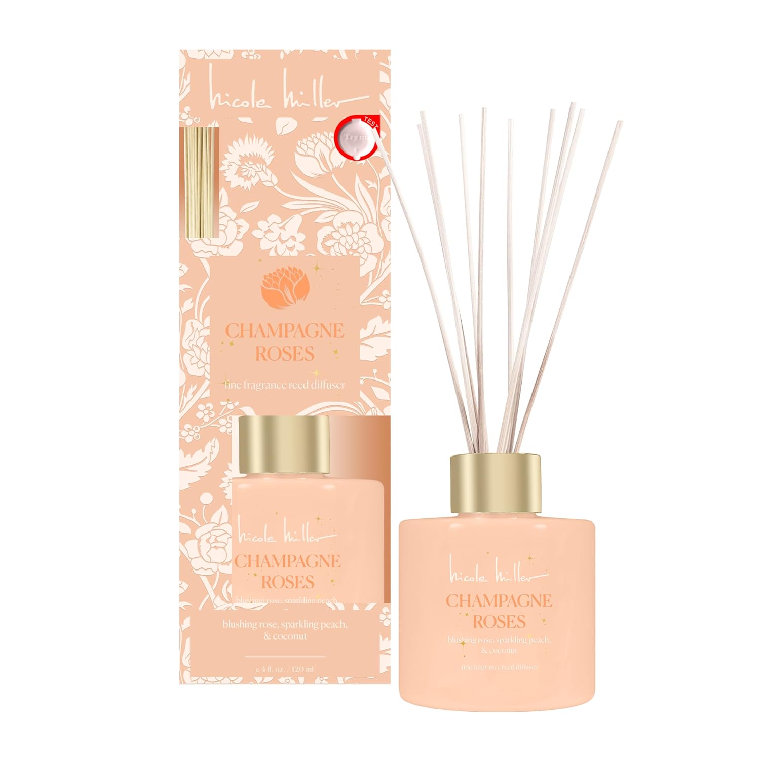 Amazon.com: Champagne Roses Reed Diffuser, 4 fl. oz., by Nicole Miller ...