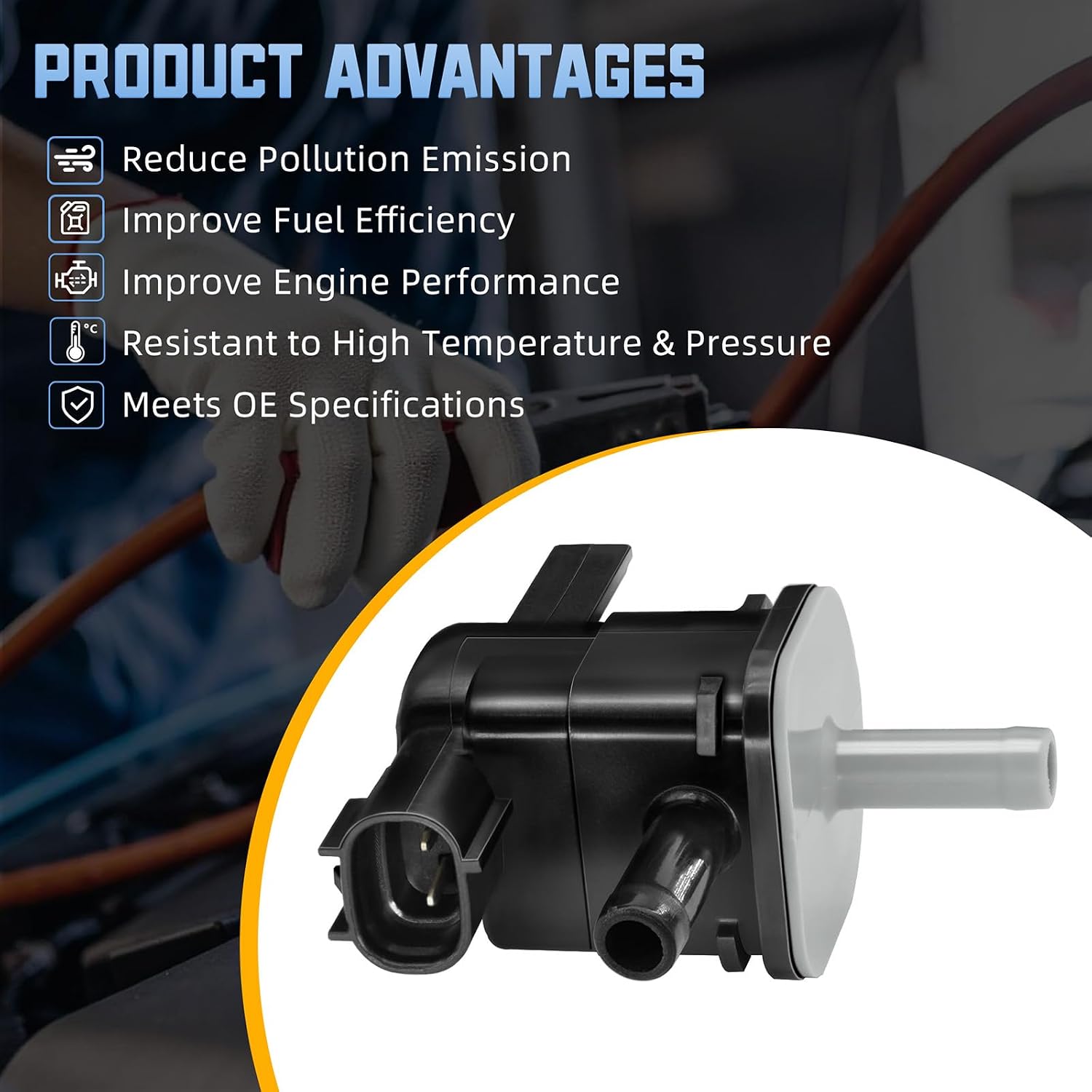 Sorello Vapor Canister Purge Valve Solenoid Compatible with Lexus ES350 GS350 for Pontiac for Scion for Toyota for L4 V6 V8 Engine - Replace 136200-7010 90910-12276 90910-TC001