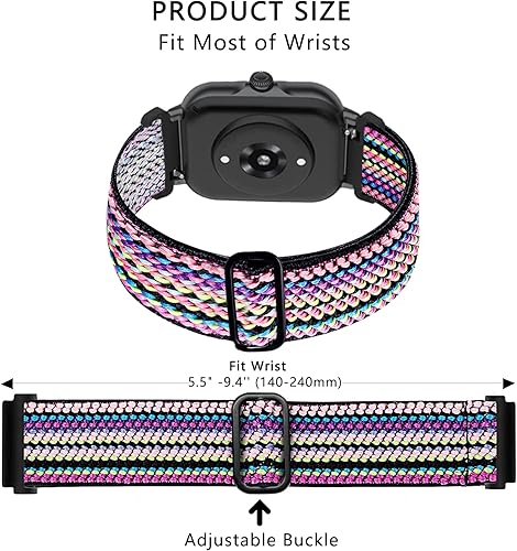 Miniatura 4 de Paquete de 4 correas elásticas de nailon para reloj AMAZ FIT GTS 3/2e/4 Mini/Bip U Pro/S Lite/Bip 3 Pro para mujeres y hombres