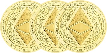 Bitcoin BTC | Ethereum ETH | Litecoin LTC | Dogecoin Doge | Commemorative Coin Collectible Gifts Blockchain Physical Cryptocurrency Chase Coins 3PCS Ethereum Coin