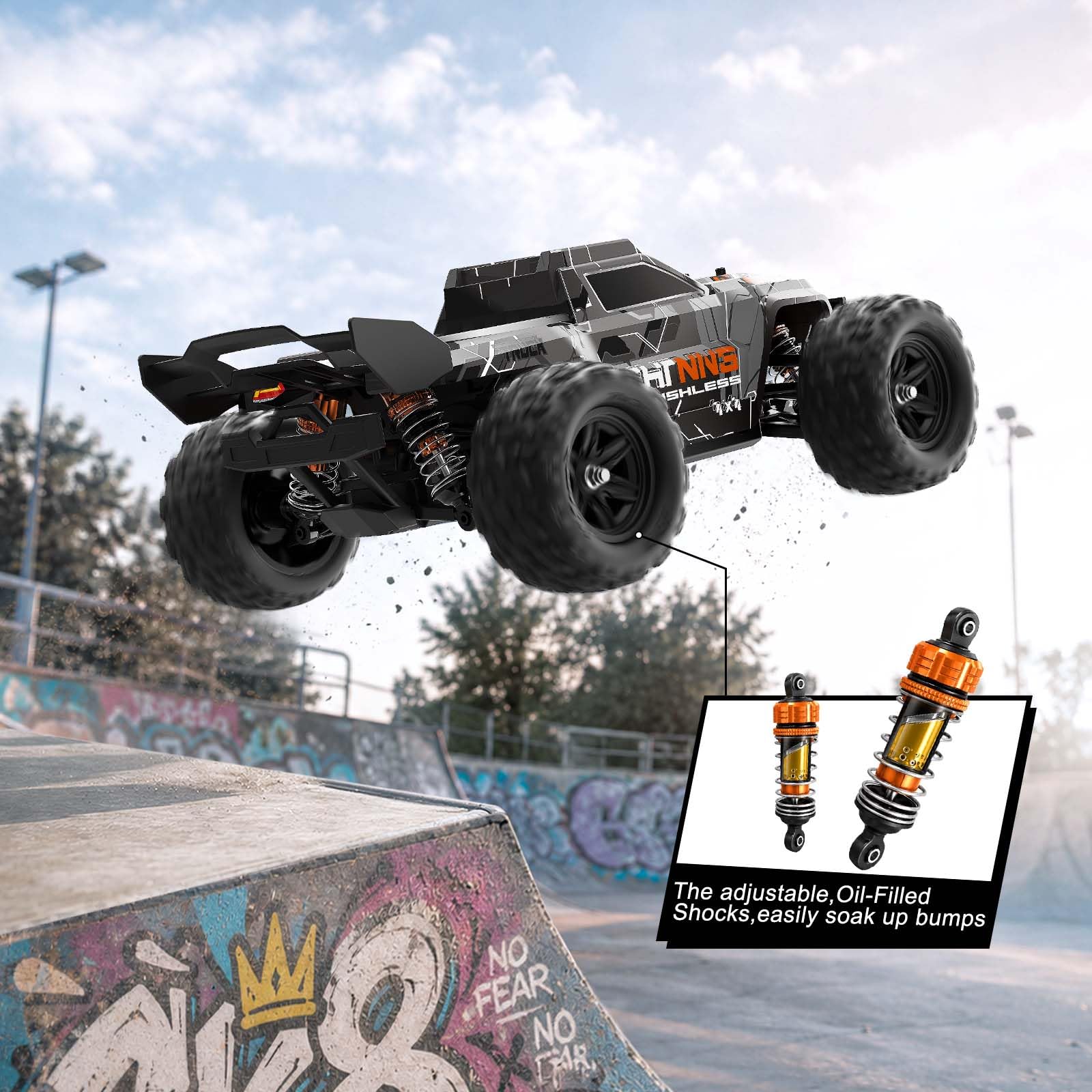 Coche Teledirigidos Todoterreno,Monster Truck Carro RC Radiocontrol Offroad 2.4GHz Alta Velocidad 22 km/h Juguete Niños 6 7 8 9 10 11 12 Años Regalo