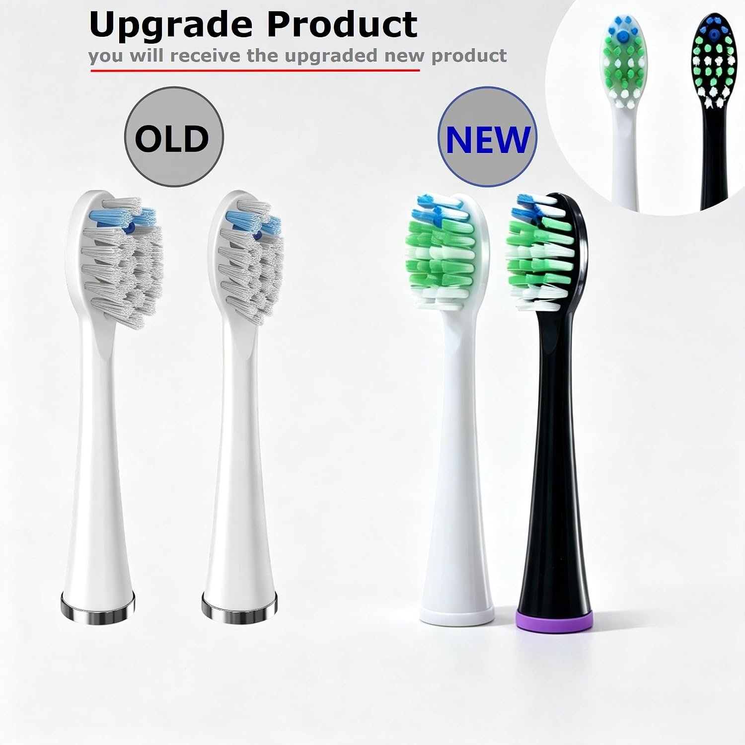 3 Pack Replacement Heads for Waterpik Sonic Fusion 2.0, Extra-Large Flossing Toothbrush Heads Fit Water pik SF-01 SF-02 SF-03 SF-04, White, with Covers. image 2