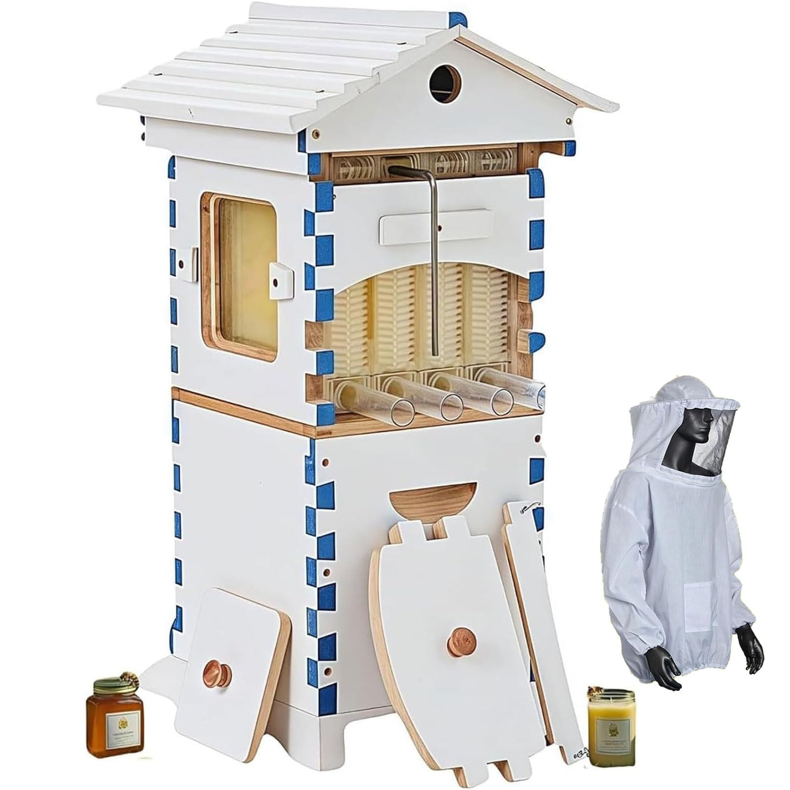 Caibendss Self-Flow Hive with Observation Window and Honey Spout