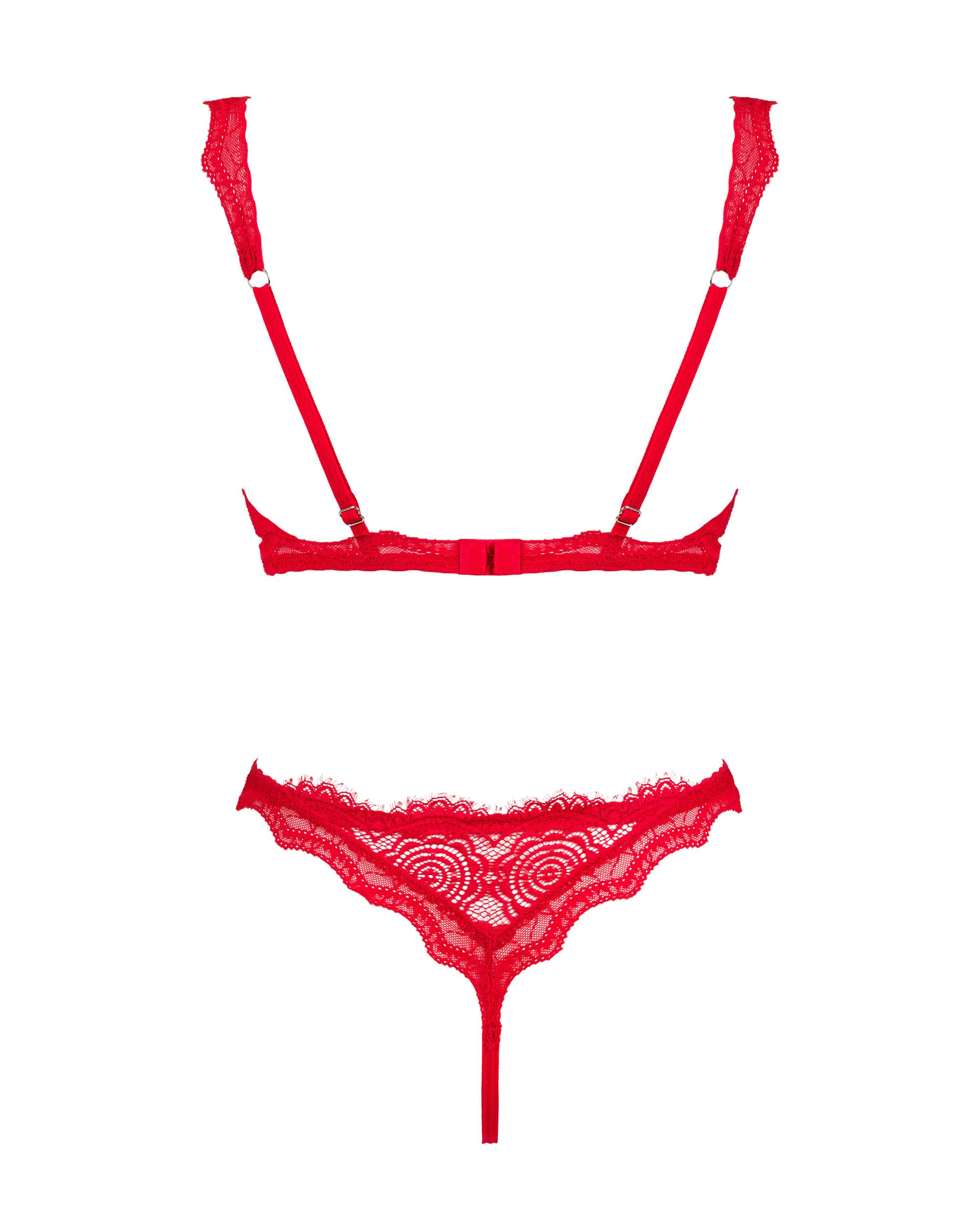 Selente Love & Fun Intrigante Completo Intimo a 3 o 4 Pezzi: Reggiseno, (Reggicalze), Tanga ed Esclusiva Benda per Occhi in Raso. Made in EU.