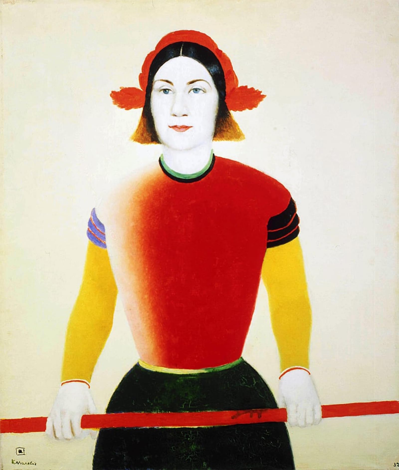 ARTXLXXBN Famous Print Painting Colorful Art Print a Girl with a Red Pole by Kazimir Severinovich Malevich Canvas Art Decorations for Home Decor 60x90cm
