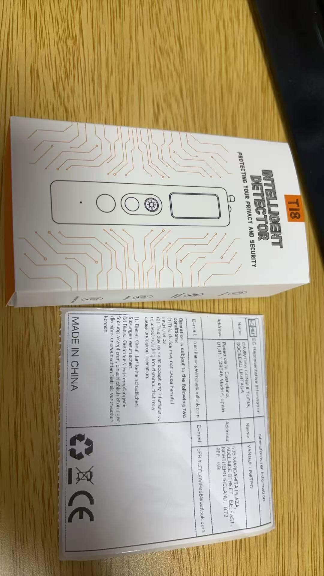 Détecteur de Caméra Cachée – Détecteur de Micro, GPS Tracker et Scanner RF sans Fil, 5 Niveaux de Sensibilité, Alarme de Sécurité pour Maison, Bureau et Hôtel