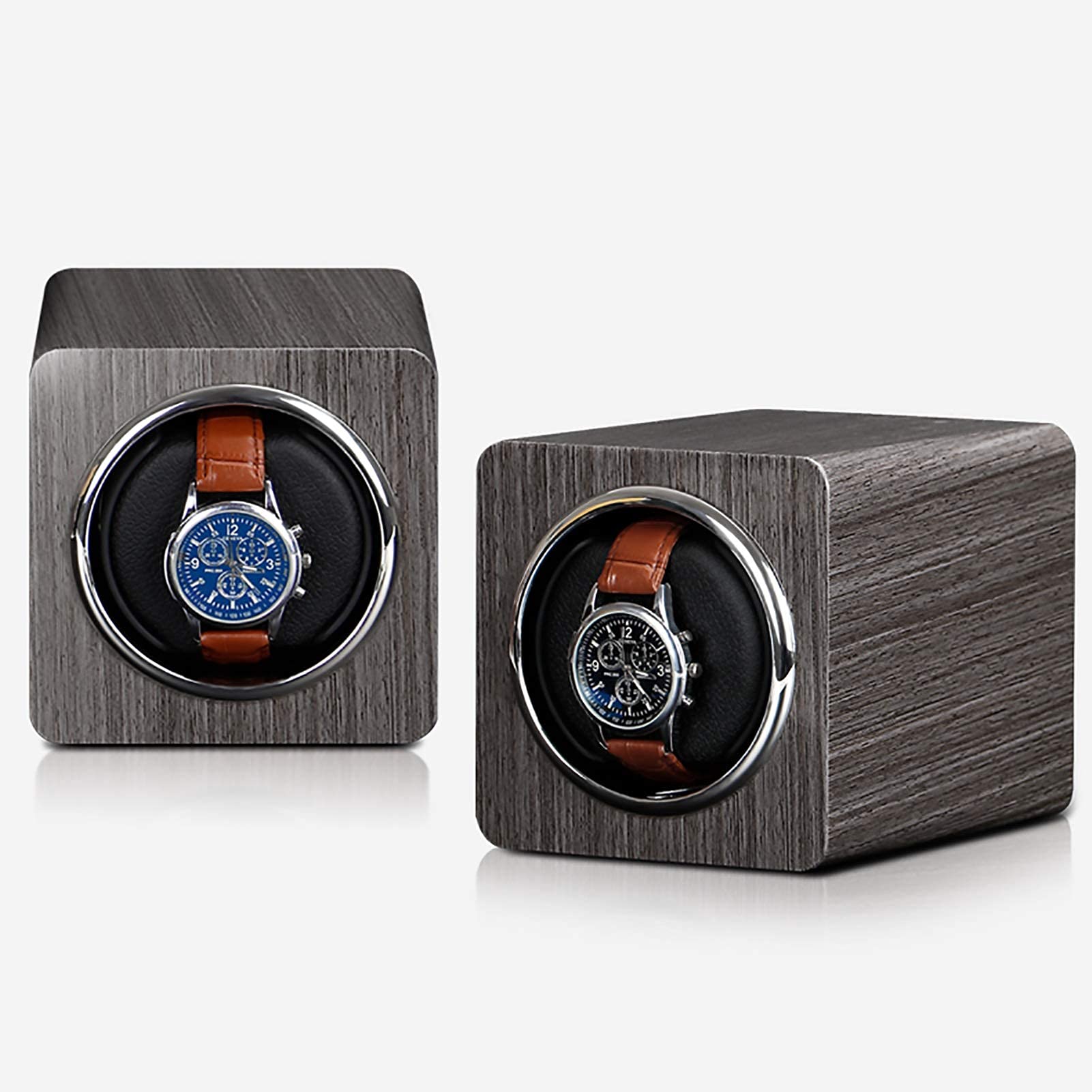 Caricaorologi - Mini scatola di carica automatica per orologi Orologio meccanico Agitatore motore silenzioso Display per orologi Custodia rotante con supporto Alimentato da batteria + alimentazione