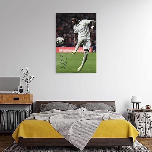 Miniatura 10 de LOGAUT Vinicius Jr Poster Vini Jr - Póster de fútbol firmado para pared, pintura estética para decoración del hogar, (V5114), sin marco, 12 x 18