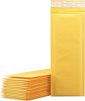 4.5" X 11" Narrow Kraft Bubble Mailers Padded Shipping Envelopes 4 1/2 x 11 inch 200 Pack