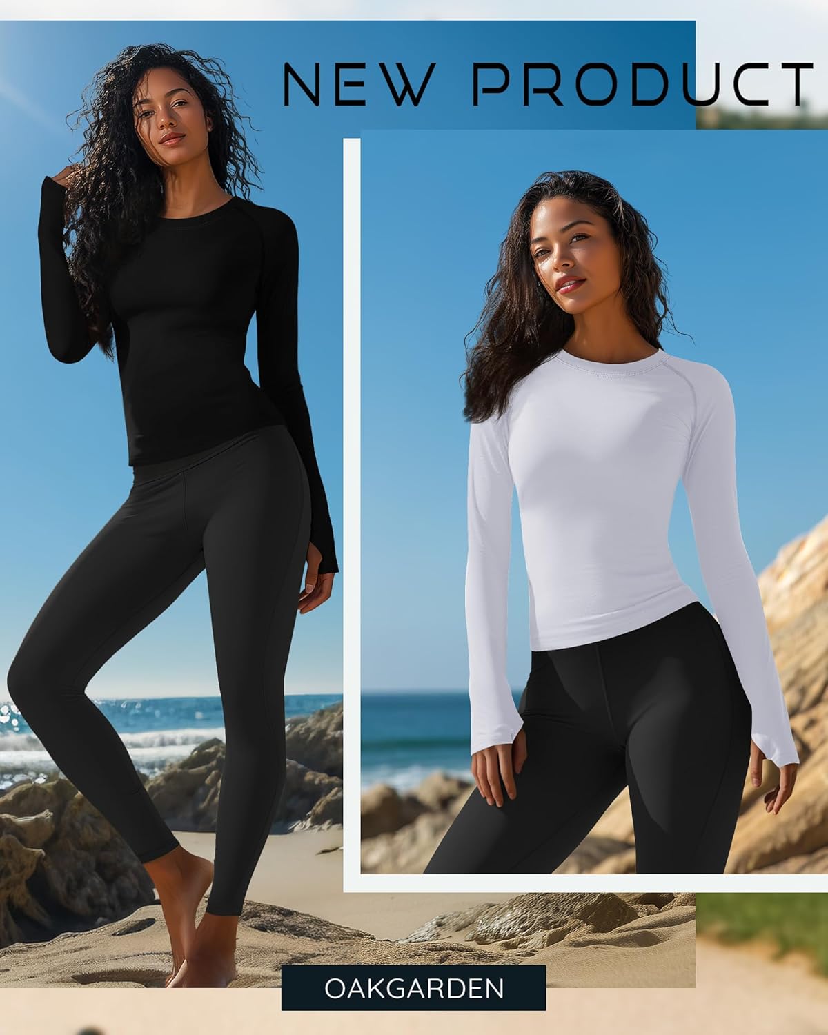Oakgarden 4 Pack Women's Seamless Workout Shirts Long Sleeve Yoga Athletic Top Thumb Holes Raglan Crewneck Sports Running Tee