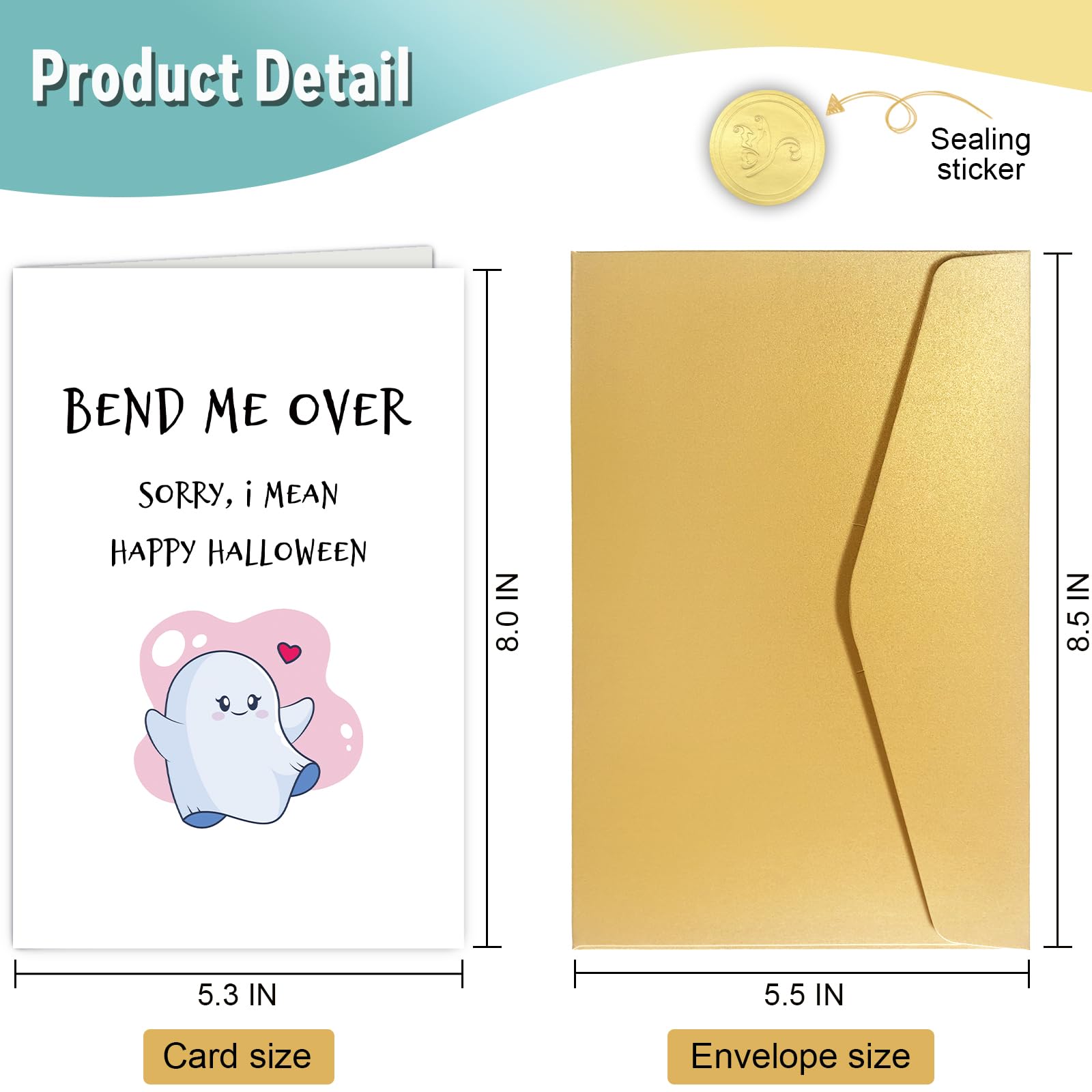 SuperShunhu Dirty Ghost Halloween Karte – Freche Grüße Für Ihn | Witziges Geschenk Für Freund Oder Ehemann